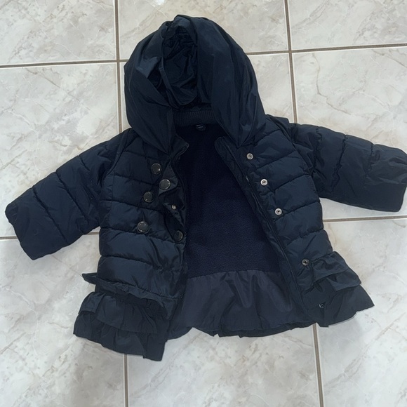 Navy Blue Ruffle GAP- Winter Coat Size 12-18 months - Picture 3 of 10